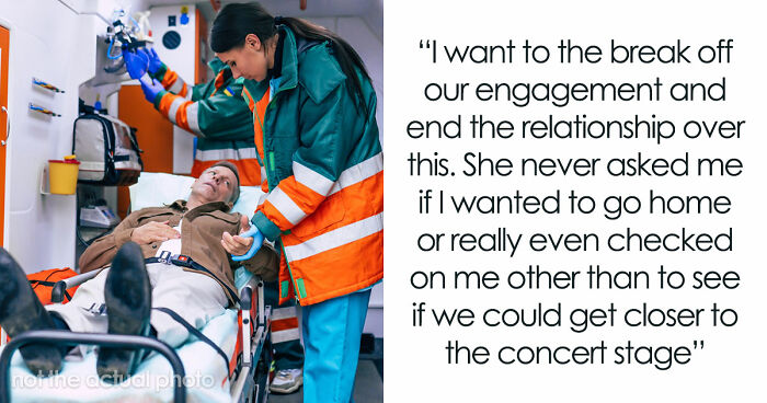 Man Wants To Go Home After Fainting At Concert, Fiancée Tries To Get Closer To The Stage Instead