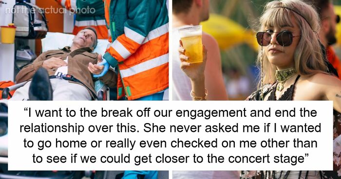 Man Wants To Go Home After Fainting At Concert, Fiancée Tries To Get Closer To The Stage Instead