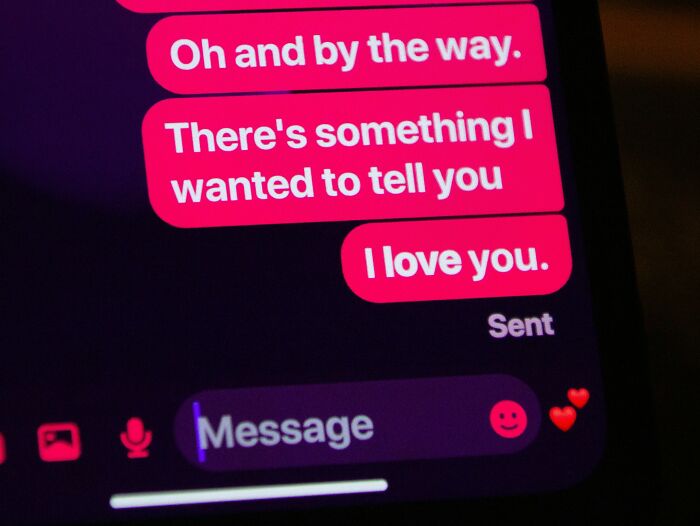 A close-up of a phone screen showing a text message conversation, depicting the exact moment a marriage was over.