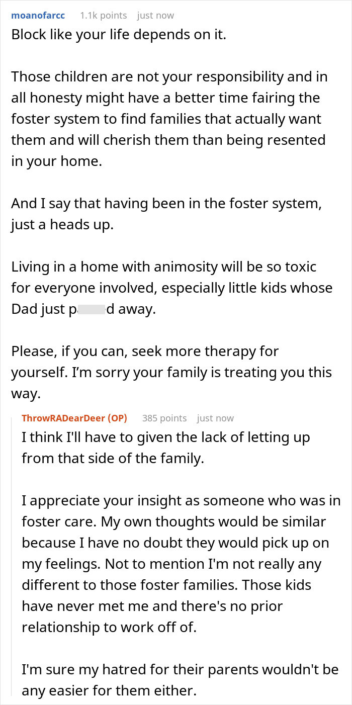 Reddit comments advising against taking in half siblings after father's affair Reddit comments advising against taking in half siblings after father's affair