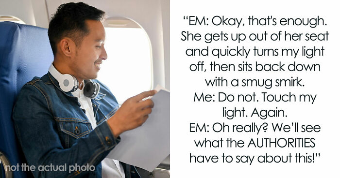 Racist Karen Disrupts Flight As Guy Won’t Turn Off Seat Light, Mad As He Gets A Better Seat Instead