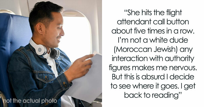 Racist Karen Disrupts Flight As Guy Won’t Turn Off Seat Light, Mad As He Gets A Better Seat Instead