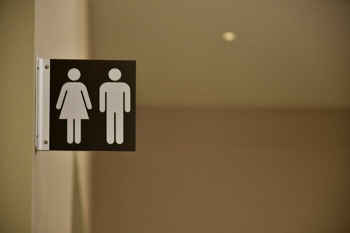 Restroom sign indicating male and female bathrooms