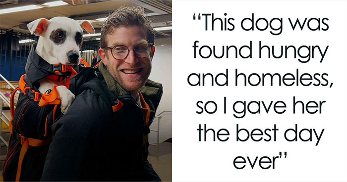 This Content Creator Carries Shelter Dogs Around NYC In A Backpack To Help Them Get Adopted