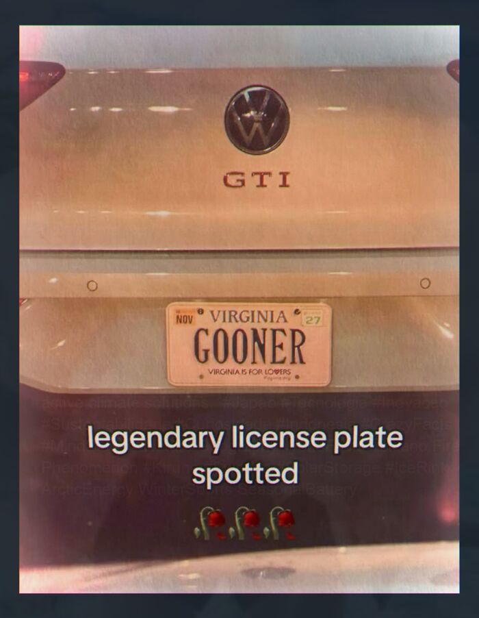 Car with Virginia GOONER license plate photo