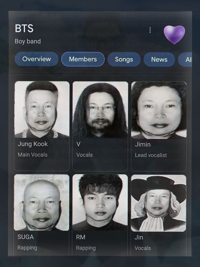 Funny BTS member photos edited in cringe post