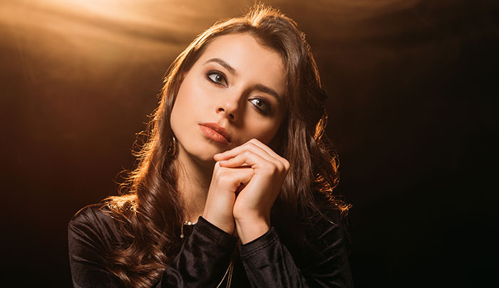 Portrait of a thoughtful woman representing smooth criminals concept
