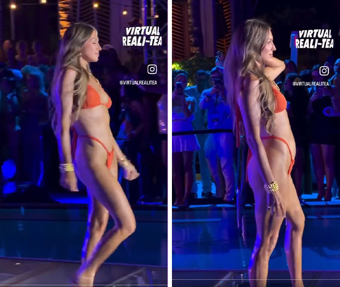 Stassi Schroeder runway walk in coral bikini capturing viral 'pelvis first' moment Stassi Schroeder runway walk in coral bikini capturing viral 'pelvis first' moment