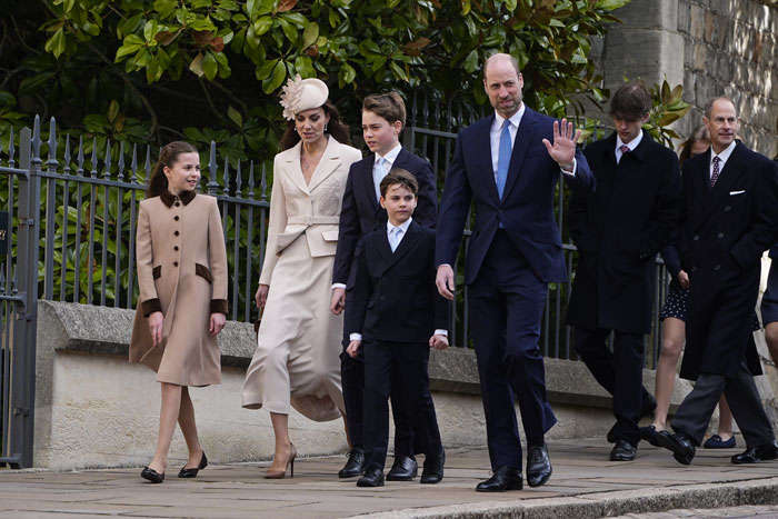 Royal family walking together in formal attire representing royalty surnames