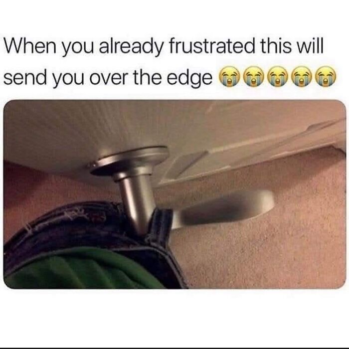 Door handle spinning freely to cause frustration random meme