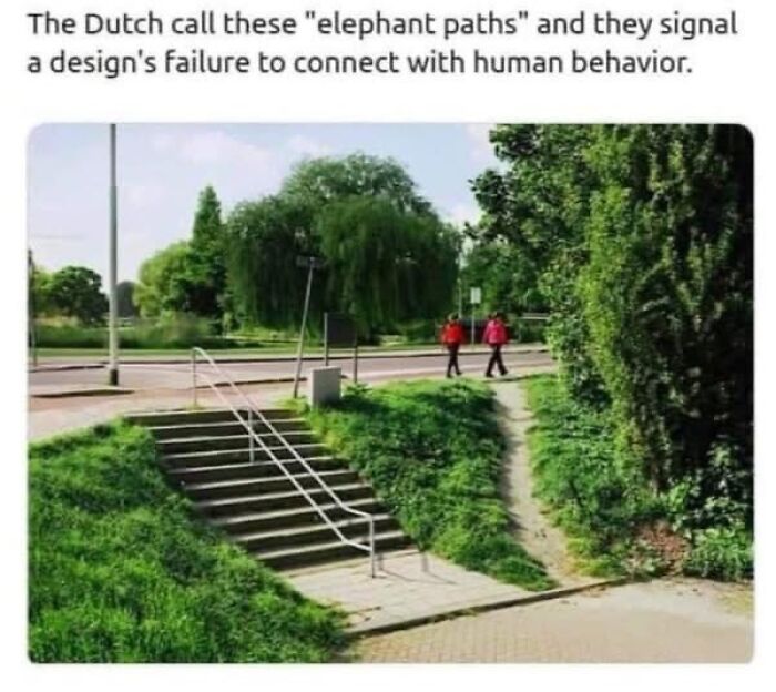 Elephant paths in Dutch design show failure to match human behavior with nature