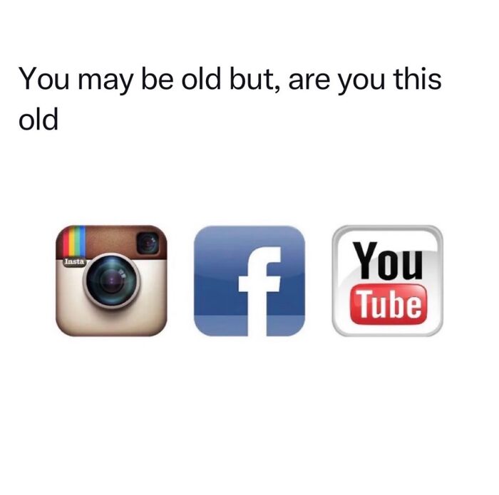 Random memes about old social media logos Instagram Facebook YouTube