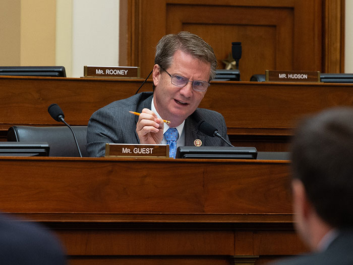 MAGA politician speaking at congressional hearing