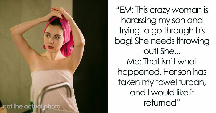 Kid Steals Woman’s Hair Towel, Mommy Dearest Comes To His Rescue And Accuses Woman Of Harassing Him