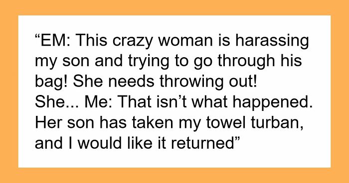 Kid Steals Woman’s Hair Towel, Mommy Dearest Comes To His Rescue And Accuses Woman Of Harassing Him
