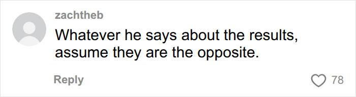 Comment discussing skepticism about Trump health results and specialists involved Comment discussing skepticism about Trump health results and specialists involved