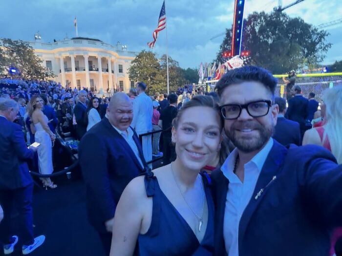 Crowd and celebrities gathered at UFC 250 fight on White House lawn during evening