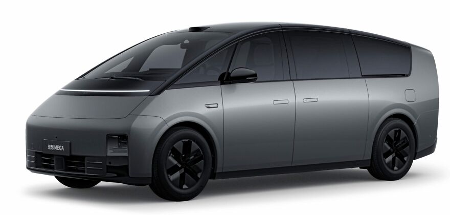 A sleek gray Li Auto Mega, a van considered one of the ugly cars that became legendary.