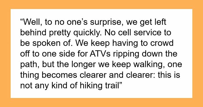 Woman Rearranges Childcare For Long-Awaited Hike, Finds Out The Trip Was Nothing Like Advertised