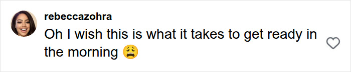 A user wishes for an easy morning routine after watching a viral video of celebrities removing their masks, sparking debate about natural beauty.