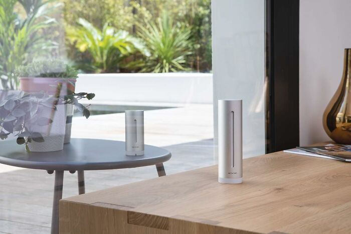Modern air quality monitor as out of the box Father's Day gift