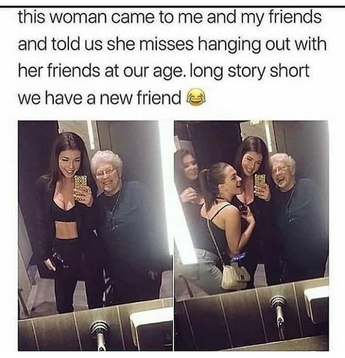 New friendship between young women and elderly woman on Wholesome Internet page