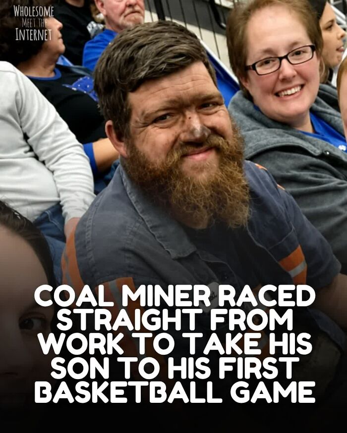 Coal miner rushes from work to son's first basketball game