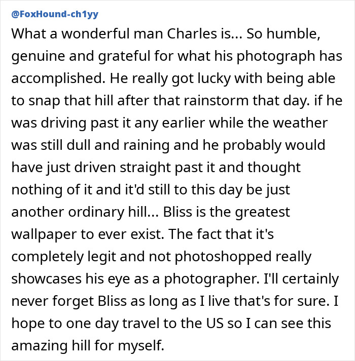 User admires the authentic photo and hopes to visit the hill in the US User admires the authentic photo and hopes to visit the hill in the US