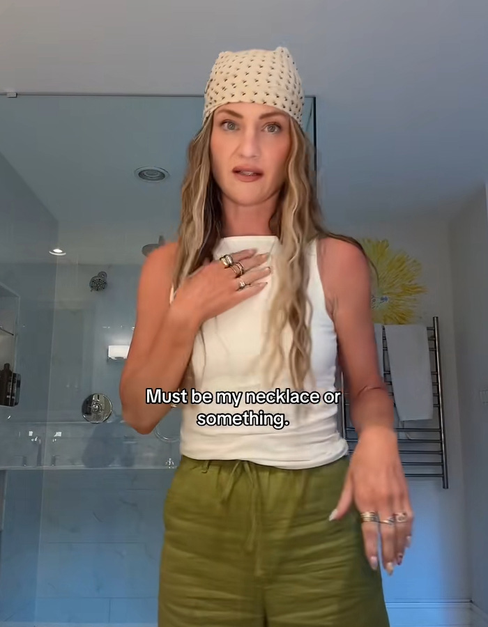 Woman explaining airport security flagged her necklace