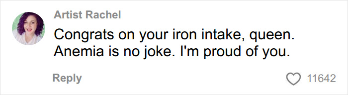 Congratulatory comment on iron intake and anemia support
