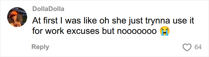 A comment from DollaDolla expressing surprise at the best friend digitally kidnapping her daughter, initially thinking it was work excuses.