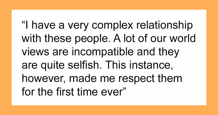Guy Gains Newfound Respect For Partner’s Selfish Parents After They Put Their Daughter In Her Place