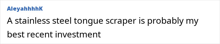 Stainless steel tongue scraper recommended as a valuable oral care tool