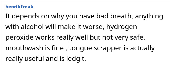 Tongue scraper and hydrogen peroxide discussed for safe bad breath solutions