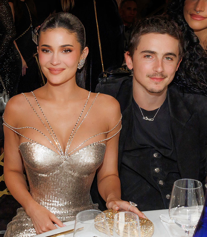 Kylie Jenner and Timothée Chalamet at a World Cup event, facing middle aged mother mockery. Kylie Jenner and Timothée Chalamet at a World Cup event, facing middle aged mother mockery.