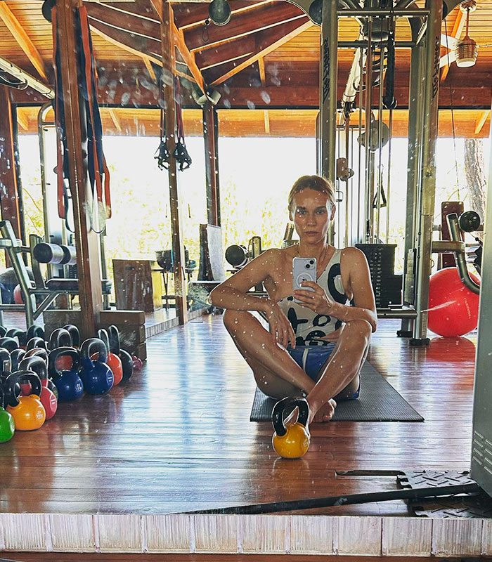 Helen of Troy actress with age-defying looks at the gym, reflecting her fitness hacks. Helen of Troy actress with age-defying looks at the gym, reflecting her fitness hacks.