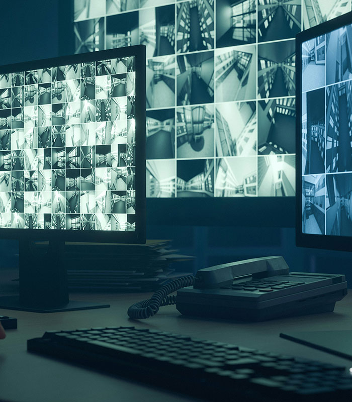 Security monitors showing surveillance footage, essential for publicly shamed woman's scheme failures. Security monitors showing surveillance footage, essential for publicly shamed woman's scheme failures.
