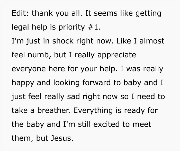 A pregnant woman expresses shock after the nasty surprise from her boyfriend while about to give birth, seeking legal help. A pregnant woman expresses shock after the nasty surprise from her boyfriend while about to give birth, seeking legal help.