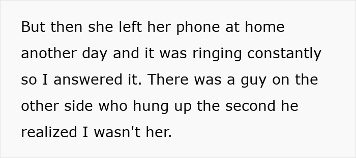 Guy sees something suspicious on wife's phone, discovers a man called her phone and hung up.