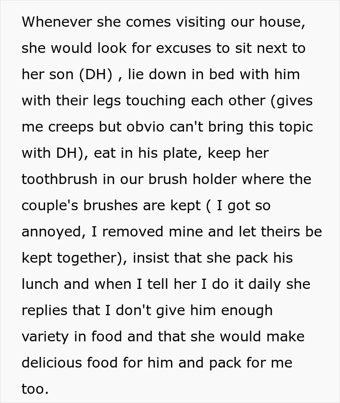 Woman Is Horrified by MIL Trying To Take Her Place As A Wife And Mom: “Gives Me The Creeps” Woman Is Horrified by MIL Trying To Take Her Place As A Wife And Mom: “Gives Me The Creeps”