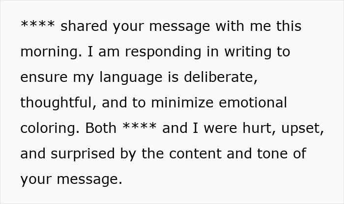A text explaining a response to a message, ensuring deliberate language regarding a mom tracking down her son's long-lost $6K. A text explaining a response to a message, ensuring deliberate language regarding a mom tracking down her son's long-lost $6K.