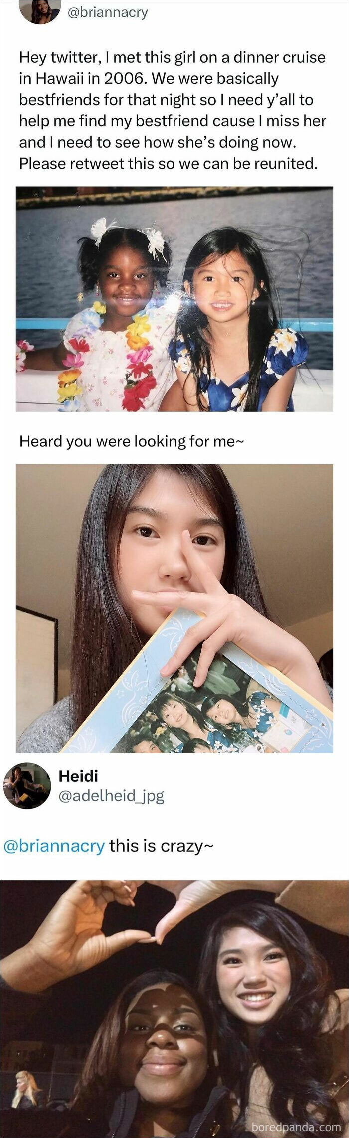A girl reunited with her childhood best friend, showcasing a soul-healing connection.