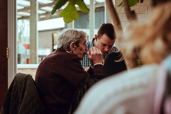 Elderly man sharing deep secrets with internet strangers.