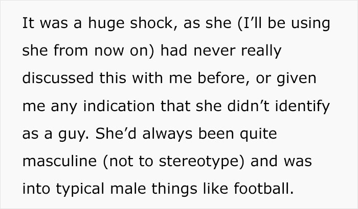 Text describing a woman's shock when her husband decides to transition, revealing a hidden lesbian identity. Text describing a woman's shock when her husband decides to transition, revealing a hidden lesbian identity.