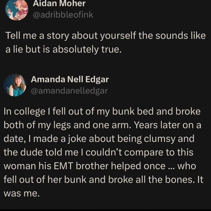 A screenshot showing a hilarious story about a woman who got busted for lying about her college injury.