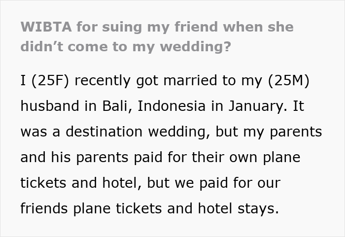 Woman Skips Best Friend's Wedding, Says It's Because She Wanted A Honeymoon, The Real Reason Is Much Worse