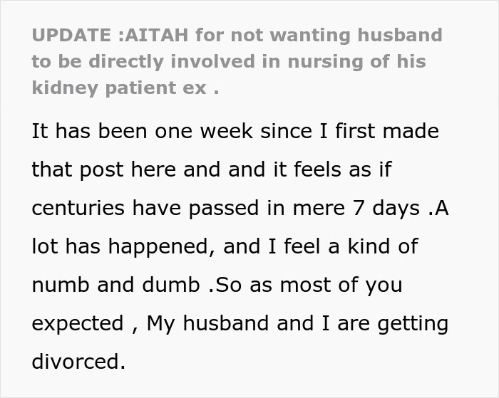 Husband Drops Everything To Help His Sick Ex Wife, Doesn't Care What His Current Wife Thinks Husband Drops Everything To Help His Sick Ex Wife, Doesn't Care What His Current Wife Thinks