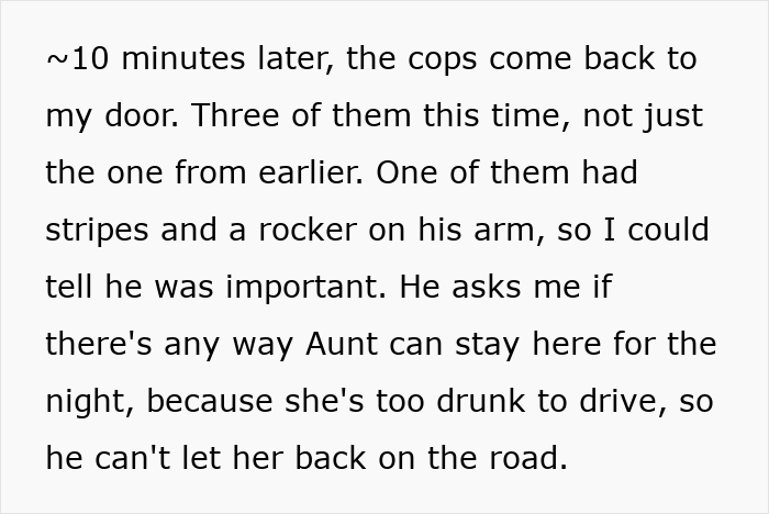Aunt Shows Up Unannounced at 2 AM with police, demanding housing from family, her biggest mistake.
