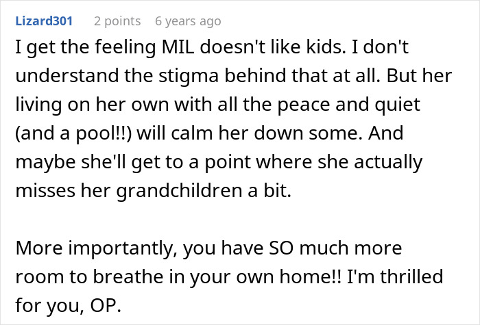 A comment suggesting that a man's mom, after being kicked out, might calm down and miss her grandchildren. Man's shiny spine admired. A comment suggesting that a man's mom, after being kicked out, might calm down and miss her grandchildren. Man's shiny spine admired.