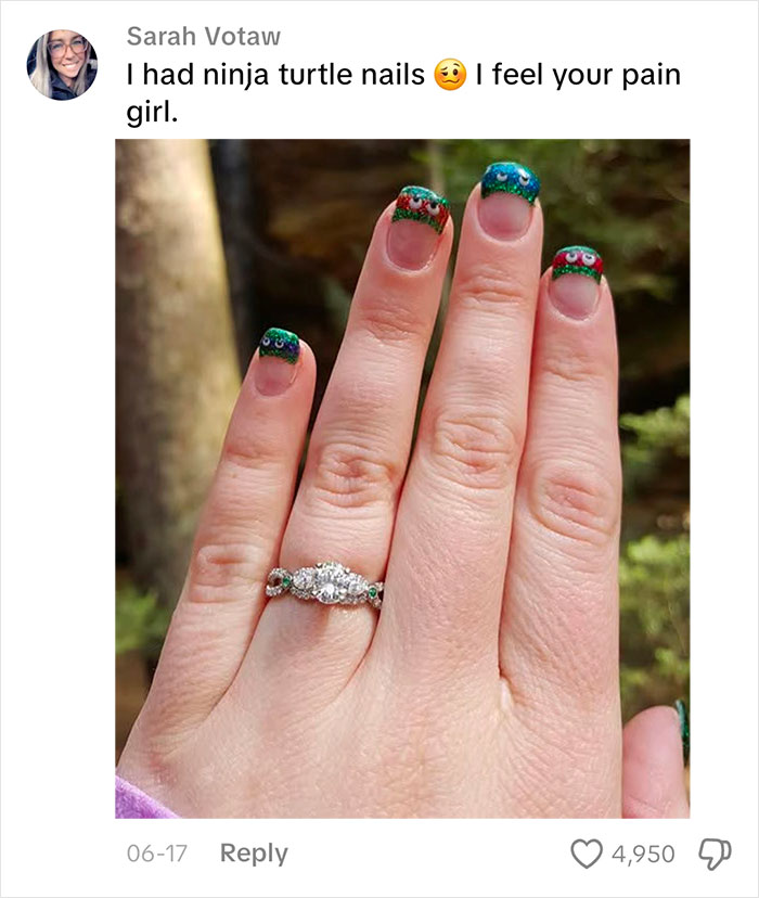 Woman Gets Engaged While Having Hot Dog Nails, Others Share Their Manicures To Make Her Feel Less Alone Woman Gets Engaged While Having Hot Dog Nails, Others Share Their Manicures To Make Her Feel Less Alone